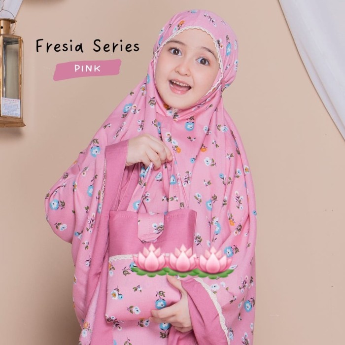 Mukena Anak remaja Tanggung 8 tahun -15 tahun Bunga Salur