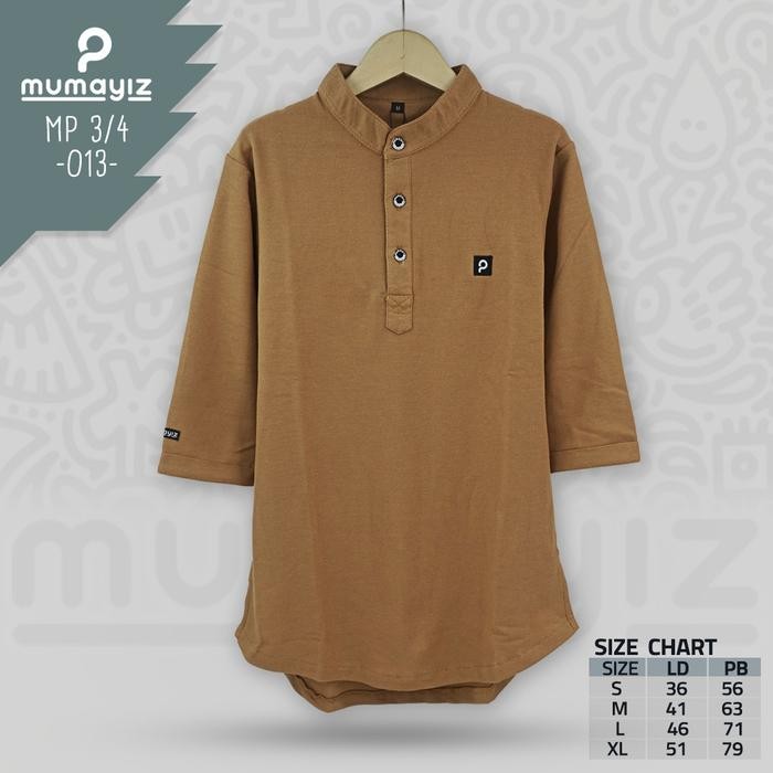 MUMAYIZ kurta anak lengan panjang 3/4 usia 4-15 tahun Baju Kaos Muslim Katun