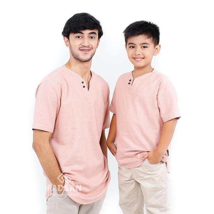 FADSAN MONO DUSTY PINK KOKO COUPLE AYAH ANAK LENGAN PENDEK