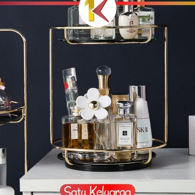 Sale Sk-K134 Rak Kosmetik Bulat 2 Tingkat Rak Putar 360 Derajat