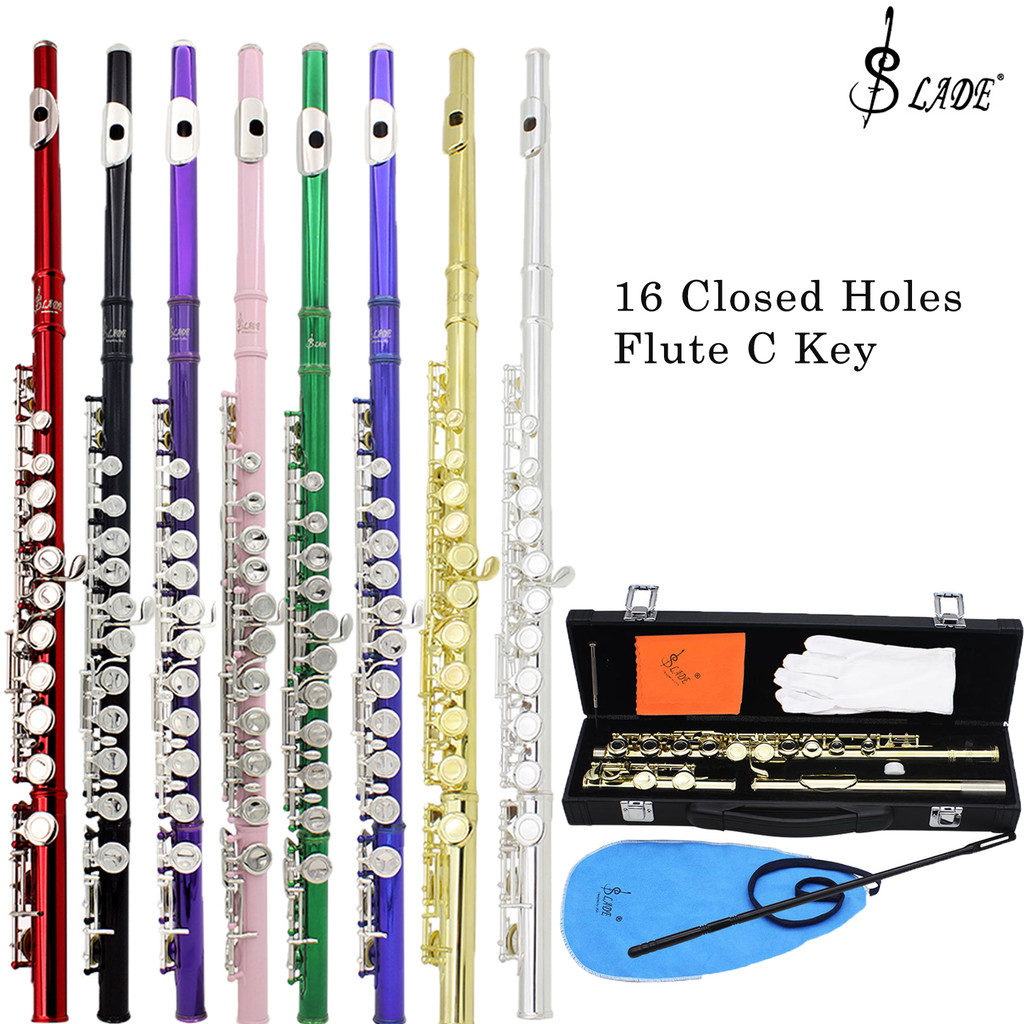 RIJO SLADE 16 Closed Open Holes C Key Flute Professional Transverse Flute With E key Woodwinds Instr
