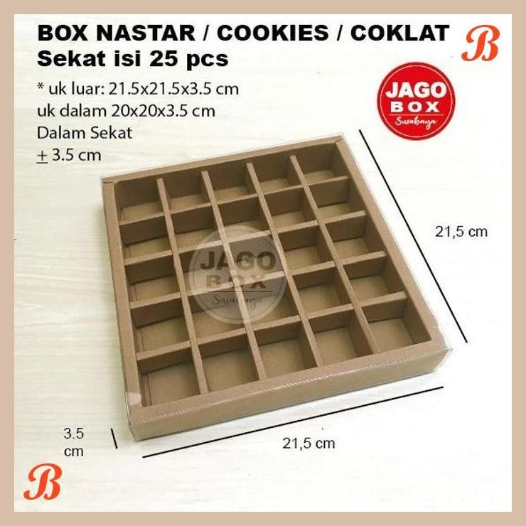 

| NS | BOX KOTAK SEKAT NASTAR / COKLAT / COOKIES 25 PCS