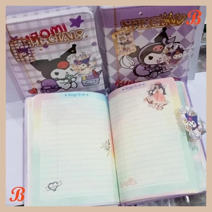 

| KK | NOTEBOOK A5 KUROMI DIARY MAGNETIC BUKU TULIS KARAKTER KUROMI 3688-96