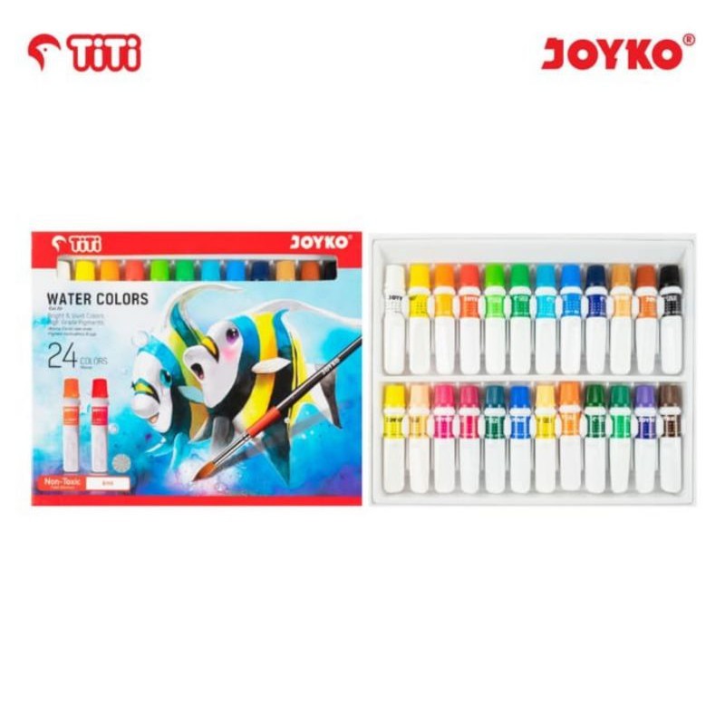 

JOYKO TITI 24 WATERCOLOUR PAINT / CAT AIR 24 WARNA JOYKO WAC-6ML-24 RAJA BIG BOX