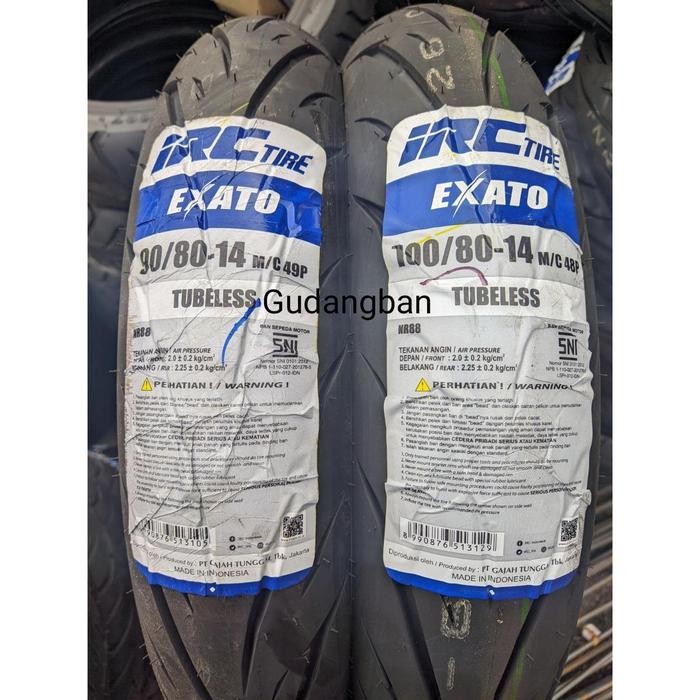 Ready Paket IRC 90 80 14 dan 100 80 14 Exato NR88 Tubeless Ban motor matic