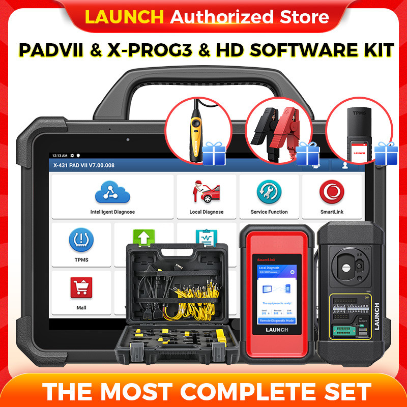 New LAUNCH Scanner Most Complete Set PADVII X-PROG3 Trucks Kit Professional Car Diagnostic Tool Auto