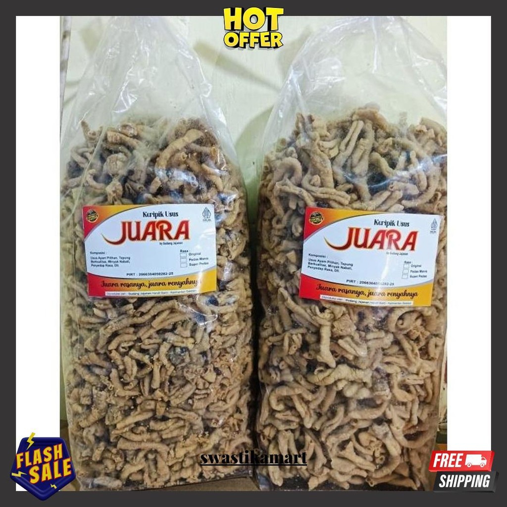 

Keripik Usus Juara 500Gram Siap Kirim