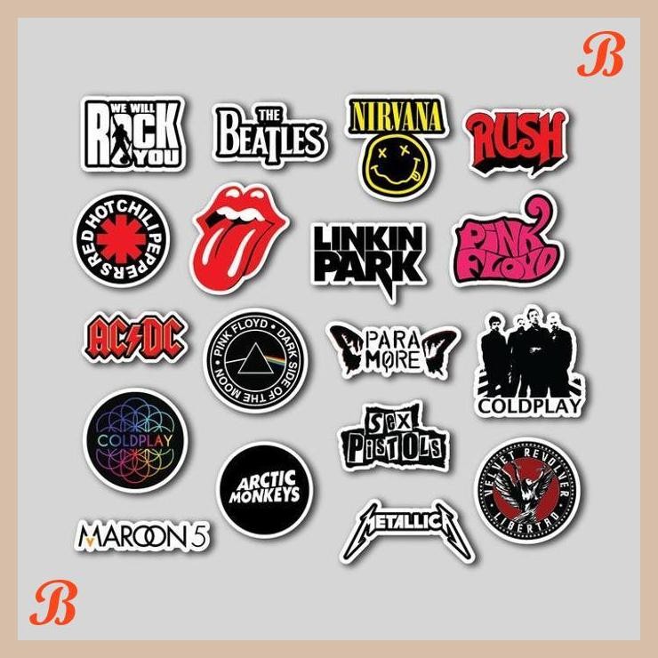 

| HH | STICKER PACK ROCK BAND | STIKER TUMBLER LAPTOP | STIKER KOPER HELM