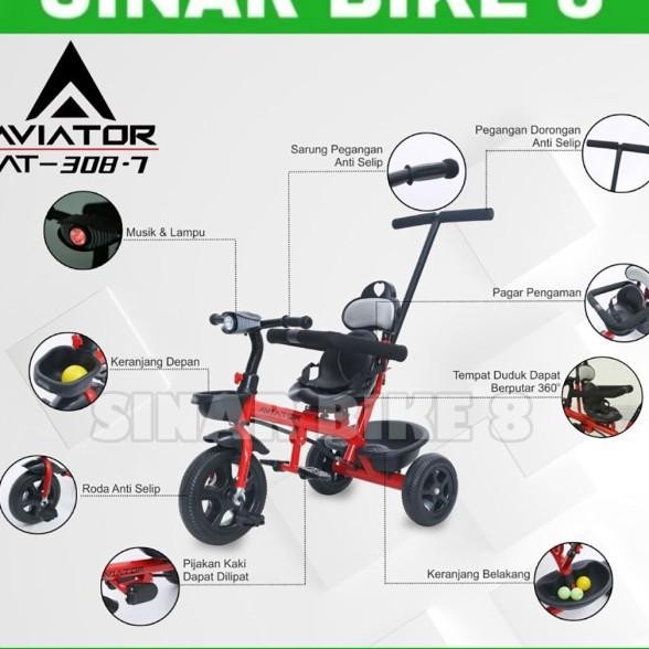 Epeda Ana Roda Ta Tricycle Aviator At 37 3 In 1 Tir Mui Lampu Dan Uri Putar