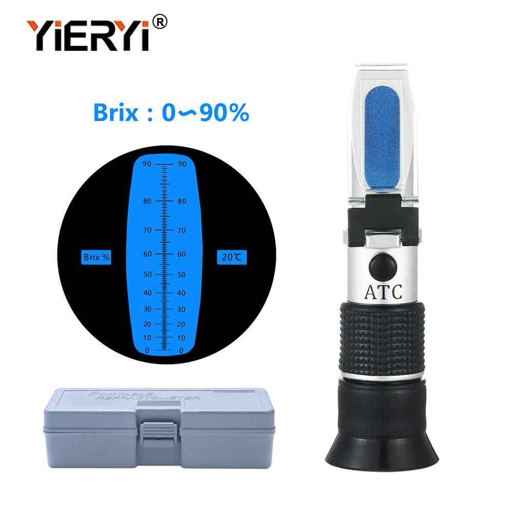 ARW Portable 0-90% Brix Refractometer Sugar Concentration Meter ATC for Fruit Juice Food Drink Honey