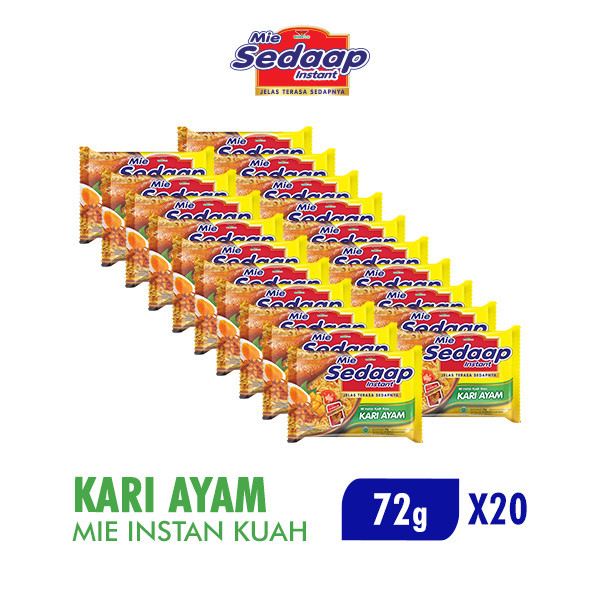 

PROMO MIE / PASTA / Sedaap Mie Instan Kari Ayam 72 gr x 20 pcs NON COD
