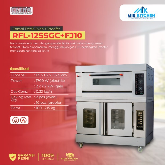 GETRA Combi Deck Oven + ofer RFL-12SS+FJ10 / RFL 12 SS FJ 10