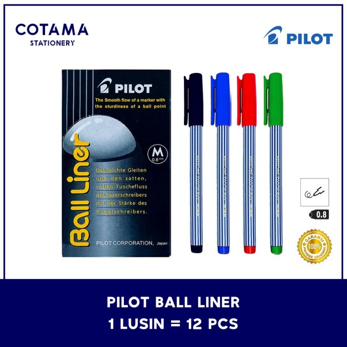 

Pulpen Pilot Balliner / Bolpoin Ball Liner 0.8 Mm - 1 Lusin Isi 12 Pcs