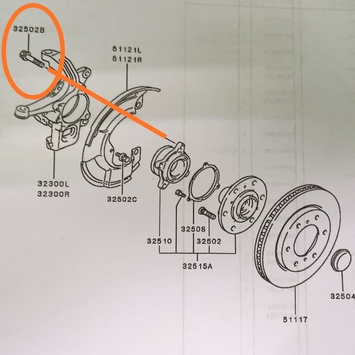 baut roda Knuckle pajero sport strada triton