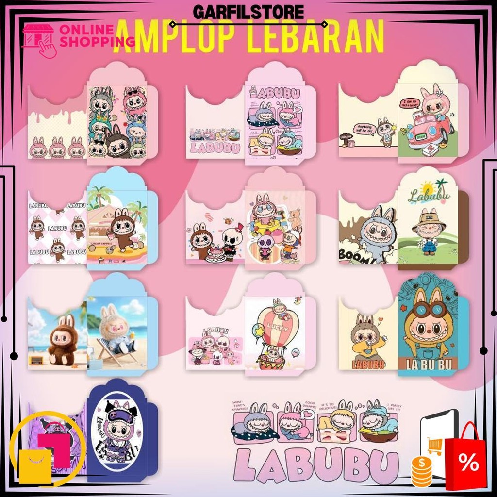 

[1000 Lembar] Amplop Labubu Medium 10 Motif D Cod