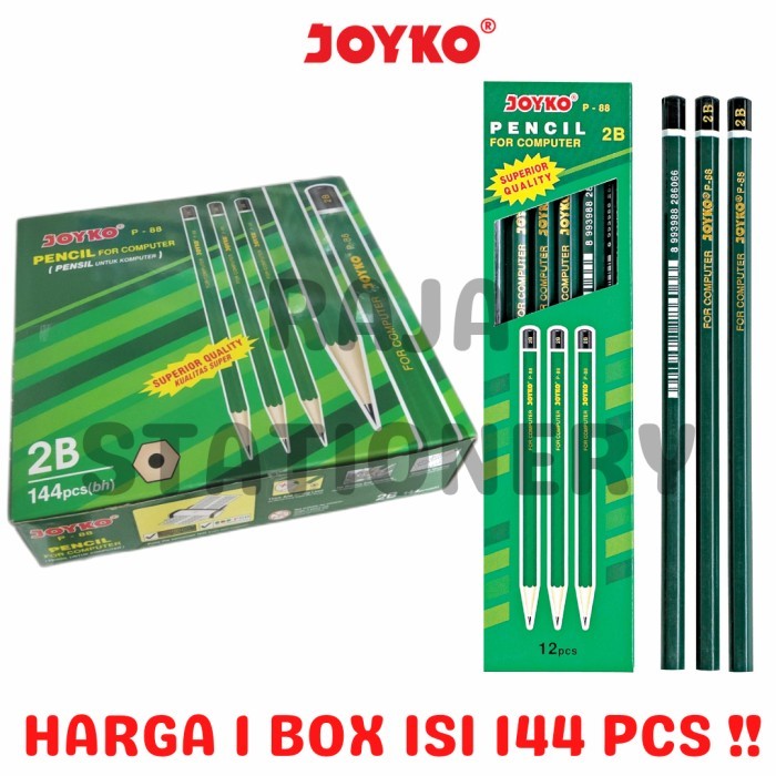 

Pensil Kayu Joyko P88 Pencil 2B Komputer Ujian Grosir P-88 [144Pcs]