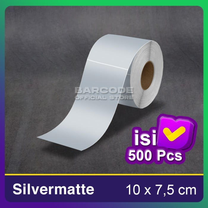 

LABEL SILVER MATTE 10X7,5 CM STIKER BARCODE 10 X 7,5 CM SILVERMATE ISI 500
