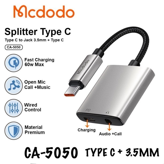 Audio Adapter iPad Mini 6 Type C to 3.5mm Converter Mcdodo Ca-7540