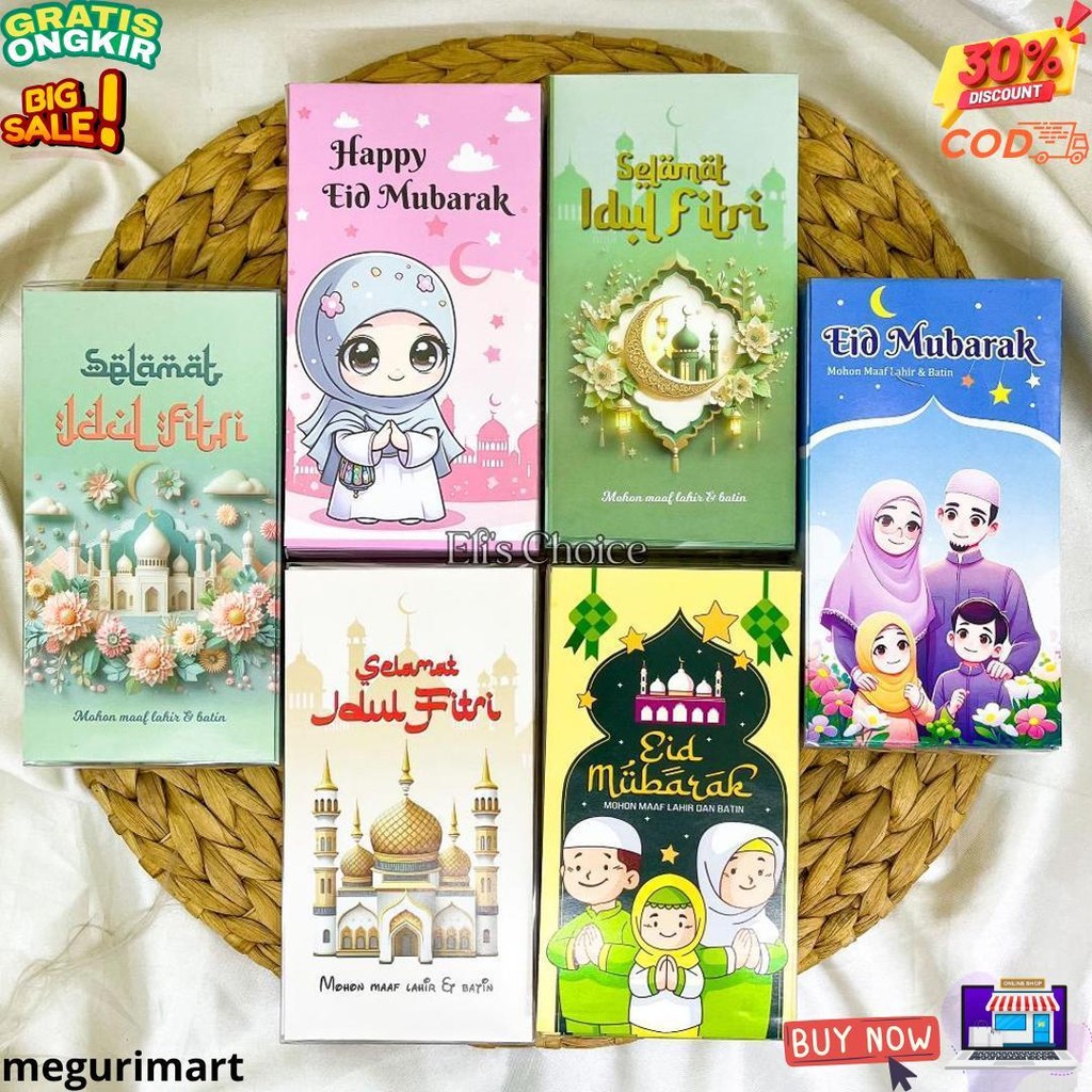 

Amplop Lebaran Panjang Isi 50 Lembar / Angpao Kemasan Mika Hari Raya Idul Fitri Ramadhan 2025 D Terlaris