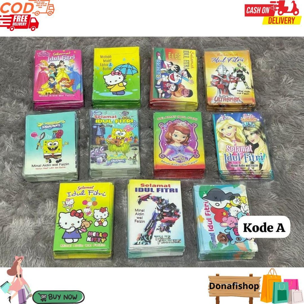 

Amplop Lebaran Isi 50 Lembar Angpao Idul Fitri Thr Lucu Unik Motif Karakter D Promo Puncak