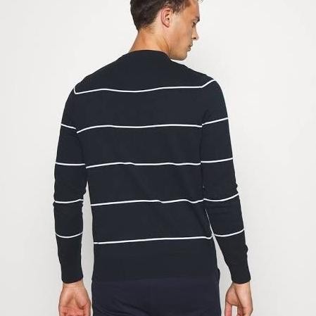 Promo Lyle Scott Wide Stripe Knit Jumper (Navy) Original