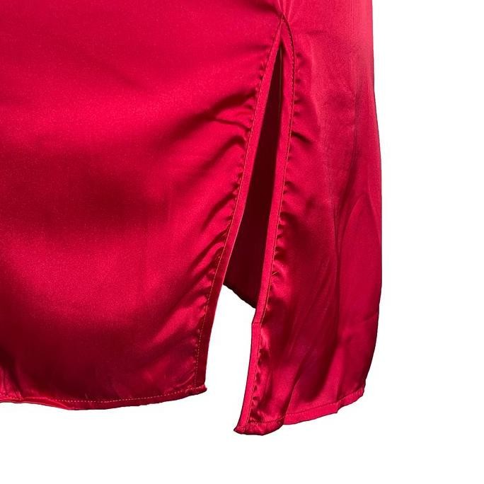 

[ Redpink ] Dress Nightt Gaun Party Malam Lingerie Mewah Elegant Comfortable Girl Seksi Godaan Gairah Looks Basic Anggun Tali Pundak Adjust Mid Back Side Mid Cut Colour Variasi Sweet Beatiful Satin Silk Good Quality Nightdress Original