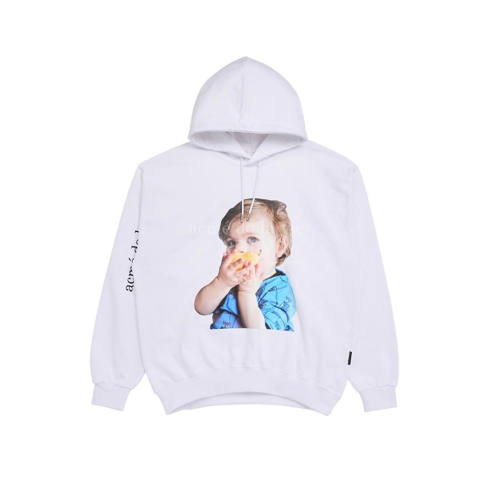 Murah [Adlv] Acmedelavie Baby Face Pear-Eating Baby Hoodie White