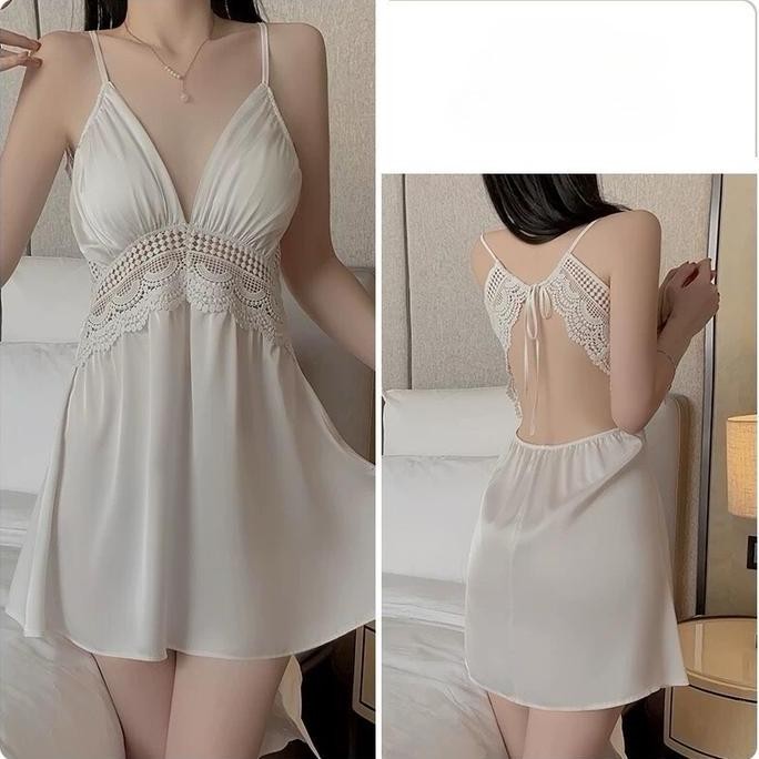 

Lp128 Sexy Lingerie Dress Backless Satin Silk Original