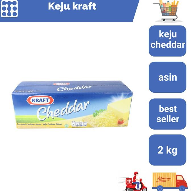 

SIAP KIRIM KEJU CHEESE CHEDDAR KRAFT PROCESSED CHEDDAR CHEESE 2KG