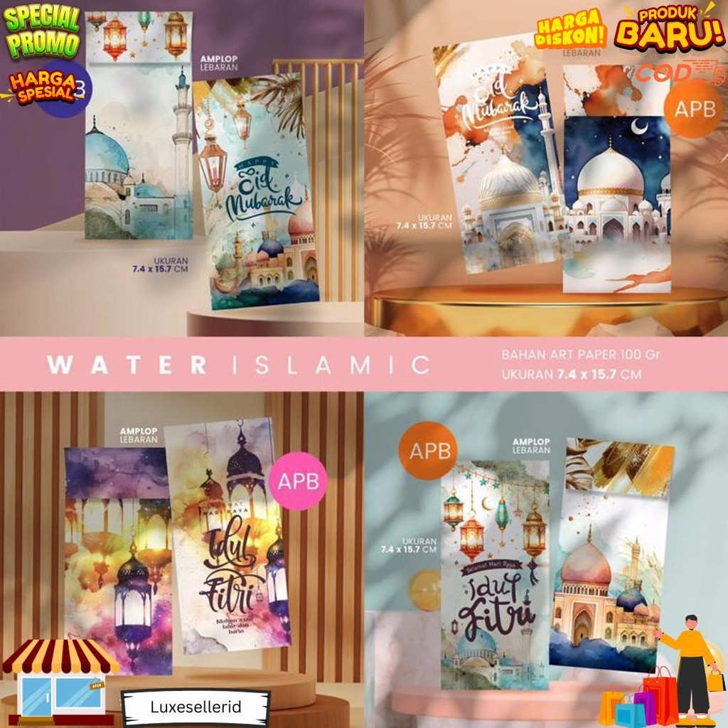 

Amplop Lebaran Murah (Isi 100 Pcs) | Bahan Artpaper 100 Gsm | | Ada 4 Desain Sesuai Tema | Amplop Idul Fitri Grosir D Gratis Ongkir
