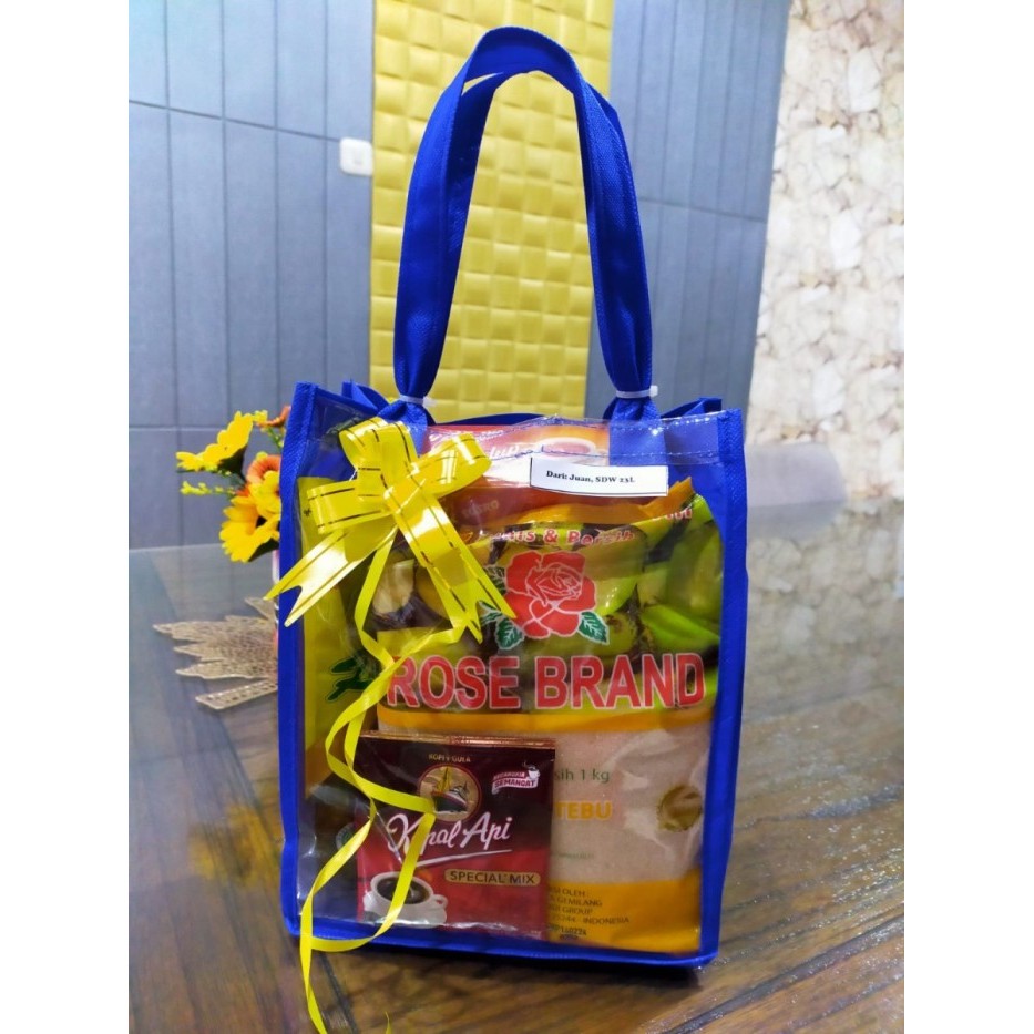 

Paket sembako Custom , Paket Goodie bag sembako ,tas sembako murah