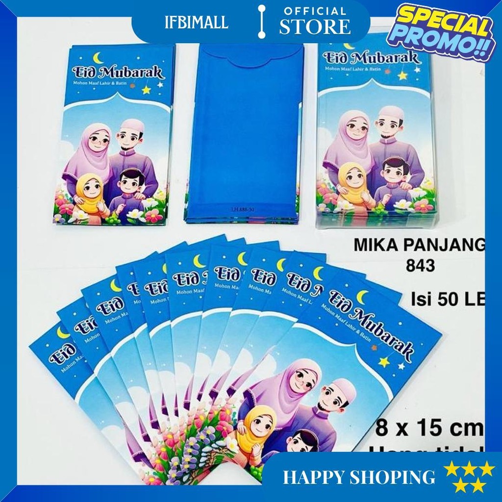 

Amplop Lebaran Panjang Mika Hari Raya Idul Fitri Isi 30 Lembar D Cod