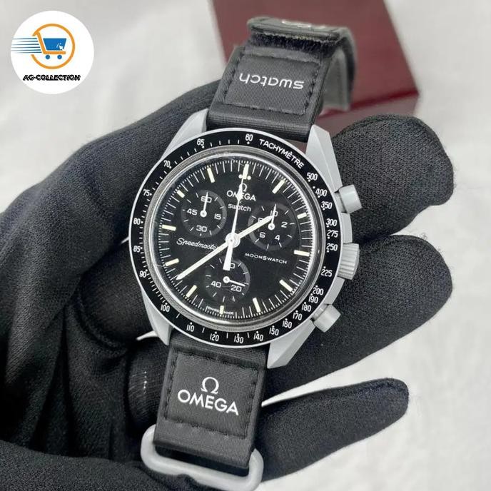 Murah Jam Tangan Omega Swatch Bioceramic Moon