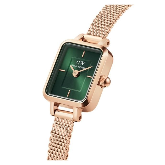 Grosir Daniel Wellington Quadro Mini Melrose Rose Gold Emerald Dw00100648