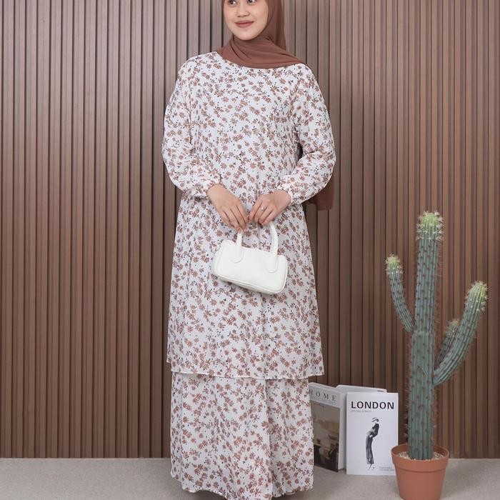 Famys - Gamis Malaysia Motif New Shiffon 000568 Muslim Wanita