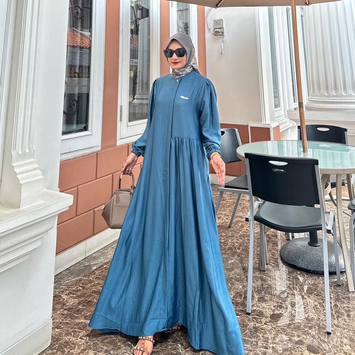 Naura Dress - Silk Sutra Simple Nyaman Wanita Muslim Formal Gamis