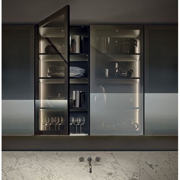 HOT SALE Referensi kitchen set frame aluminium david signature mewah lampu LED