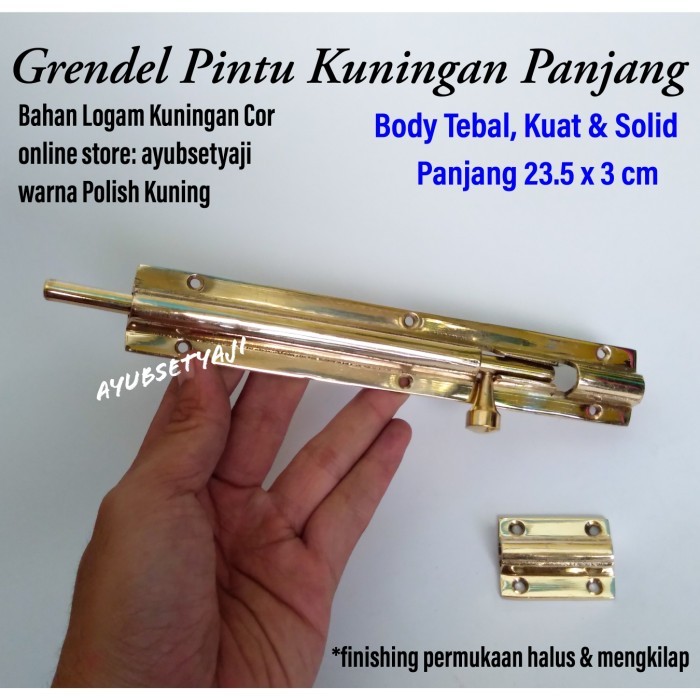 My Grendel Pintu Panjang 23.5Cm Kuningan Gembok Antik Tebal Kuat Pengunci