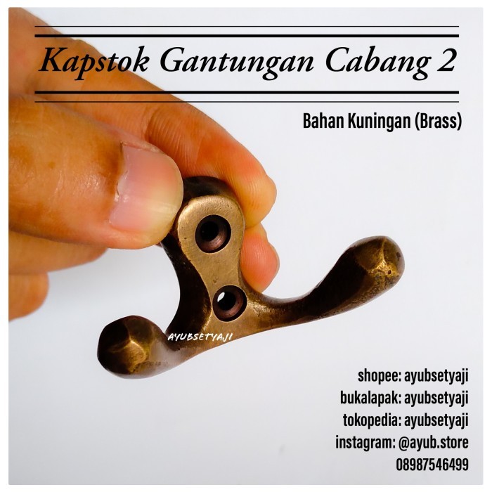 My Kapstok Gantungan Kuningan Cabang 2 Kapstok Unik Antik Klasik Kuno