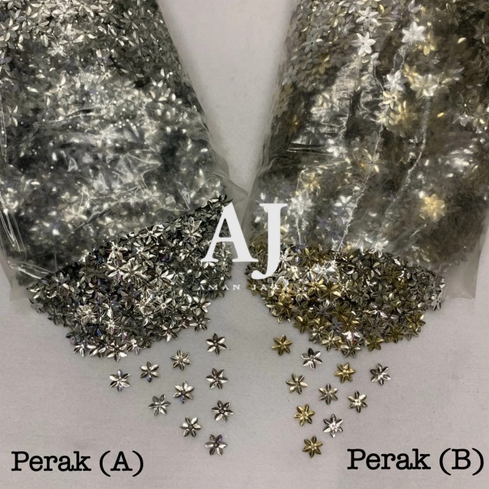 TERBARU Payet Ramboci Bunga Melati Manik Metalik Perak Silver