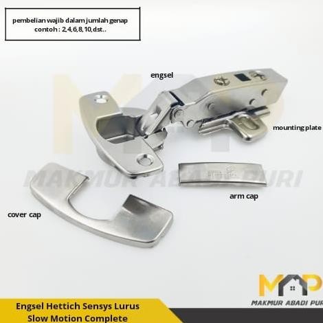 NEW ENGSEL PINTU LEMARI-ENGSEL HETTICH SENSYS SLOW MOTION - COMPLETE