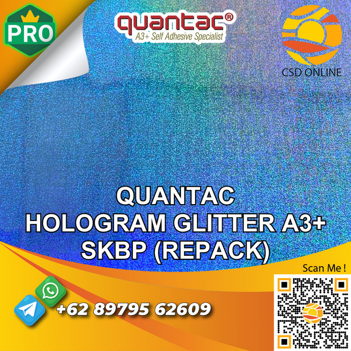 

QUANTAC STICKER HOLOGRAM RAINBOW VINYL A3+ DIGITAL PRINT LASER -REPACK