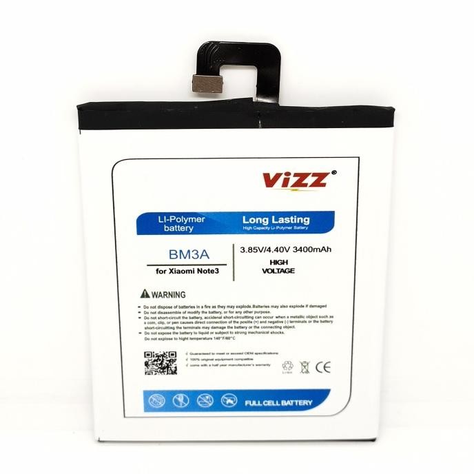 Baterai Batre Vizz Xiaomi Mi Note3 BM3A Original Vizz Terlaris