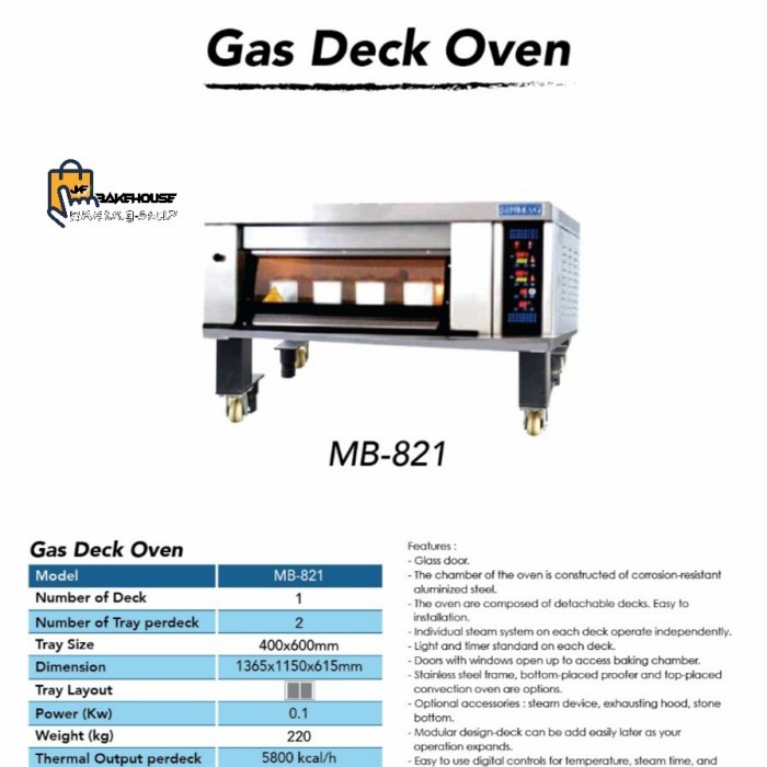 Ready GAS DECK OVEN SINMAG type MB-821