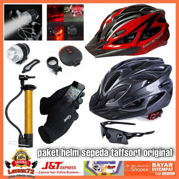 MURAH helm sepeda + aksesoris sepeda (paket lengkap)