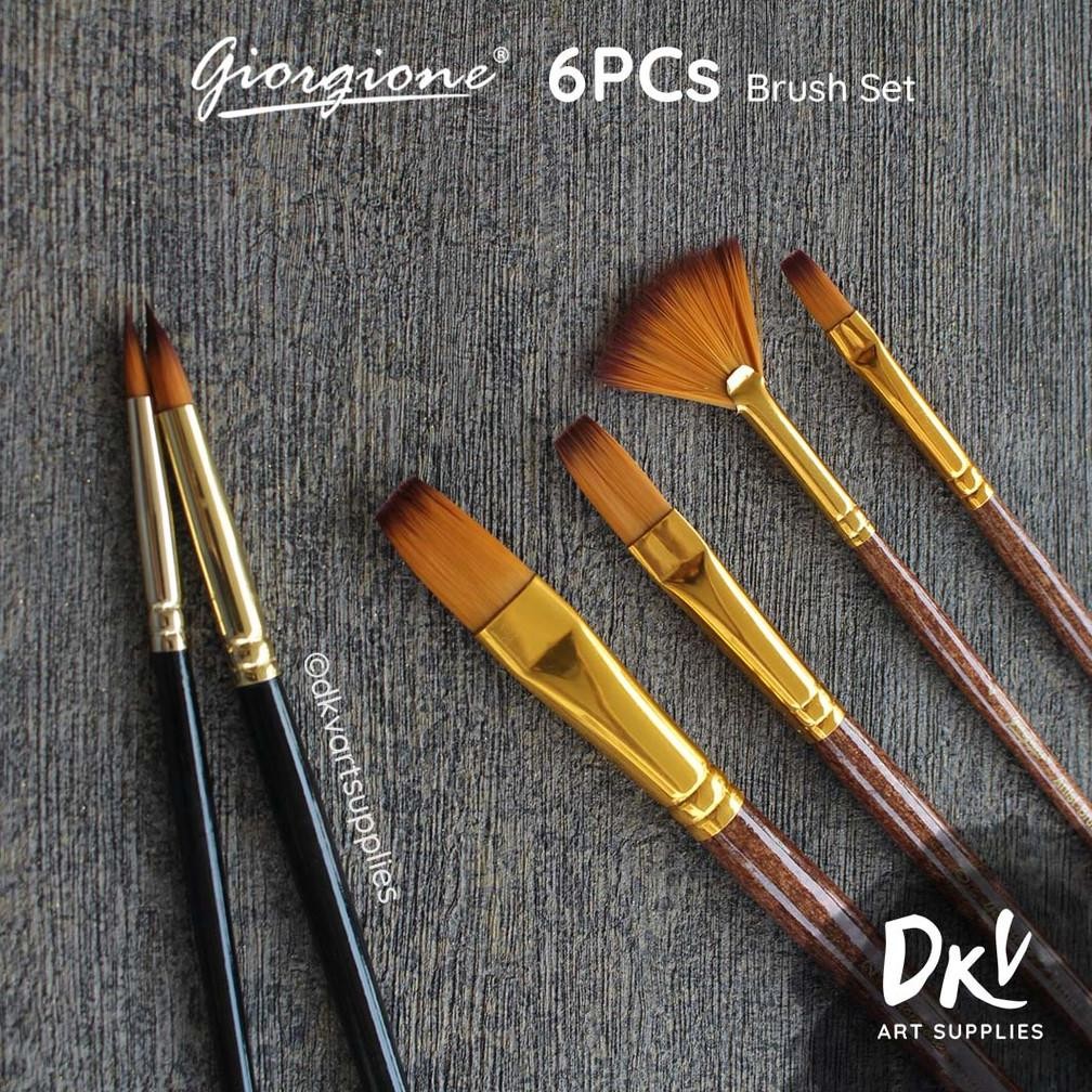 

Nld-1419 Giorgione Brush Set 6 Pcs G-6030H Kuas Lukis Nylon