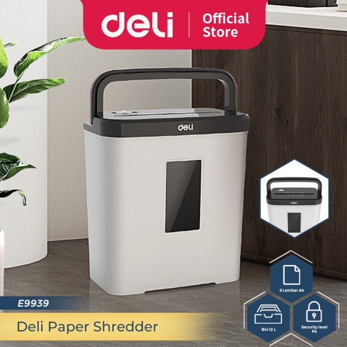 

TERLARIS! Deli Penghancur kertas Paper Shredder kapasitas 5 lembar 12 Ltr E9939