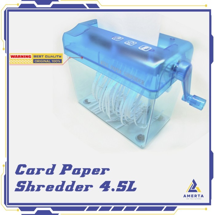 

Penghancur Kertas Manual CD Card Paper Shredder 4.5L