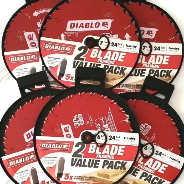 

HOT SALE! DIABLO D0624 6-1/2 INCH & D0724 7-1/4 INCH 24T FRAMING SAW BLADE Mata Gergaji Circular Saw