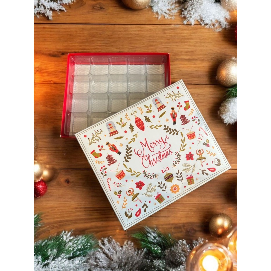 

Sb Natal Holes - Box Kotak Packaging Sekat Nastar Kue Kering Christmas